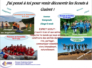 Les scouts et guides de France (SGDF) de Guéret (Creuse) sont là pour t'accueillir !