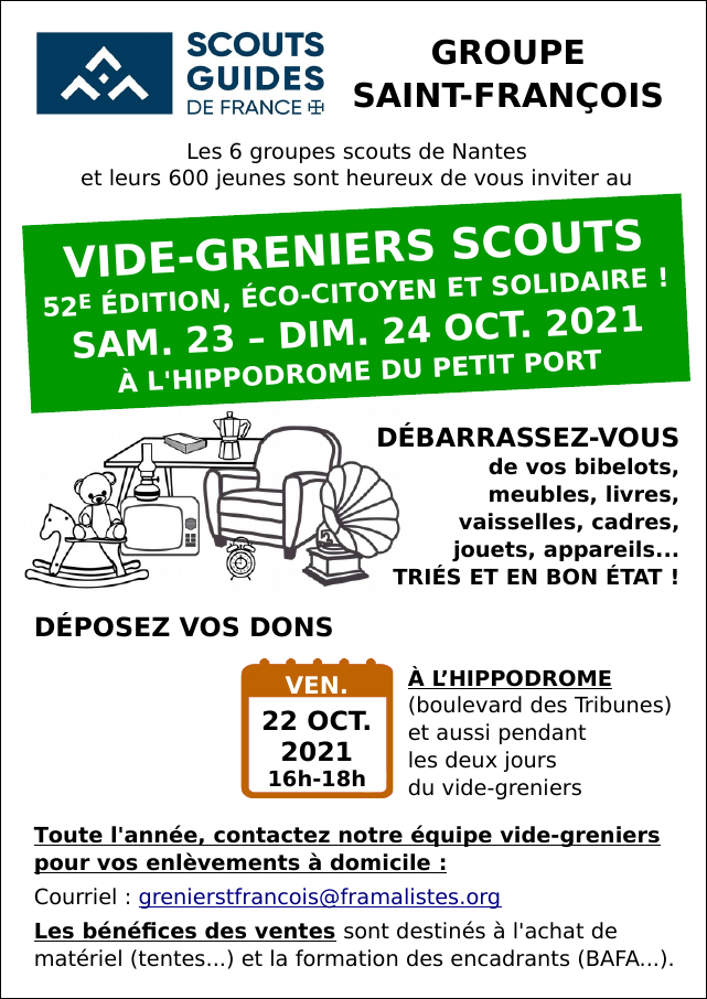 Vide-greniers scouts de Nantes 2021 — 52e édition