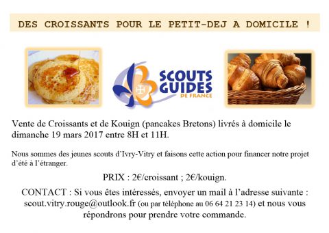 Vente de croissants - 19 mars